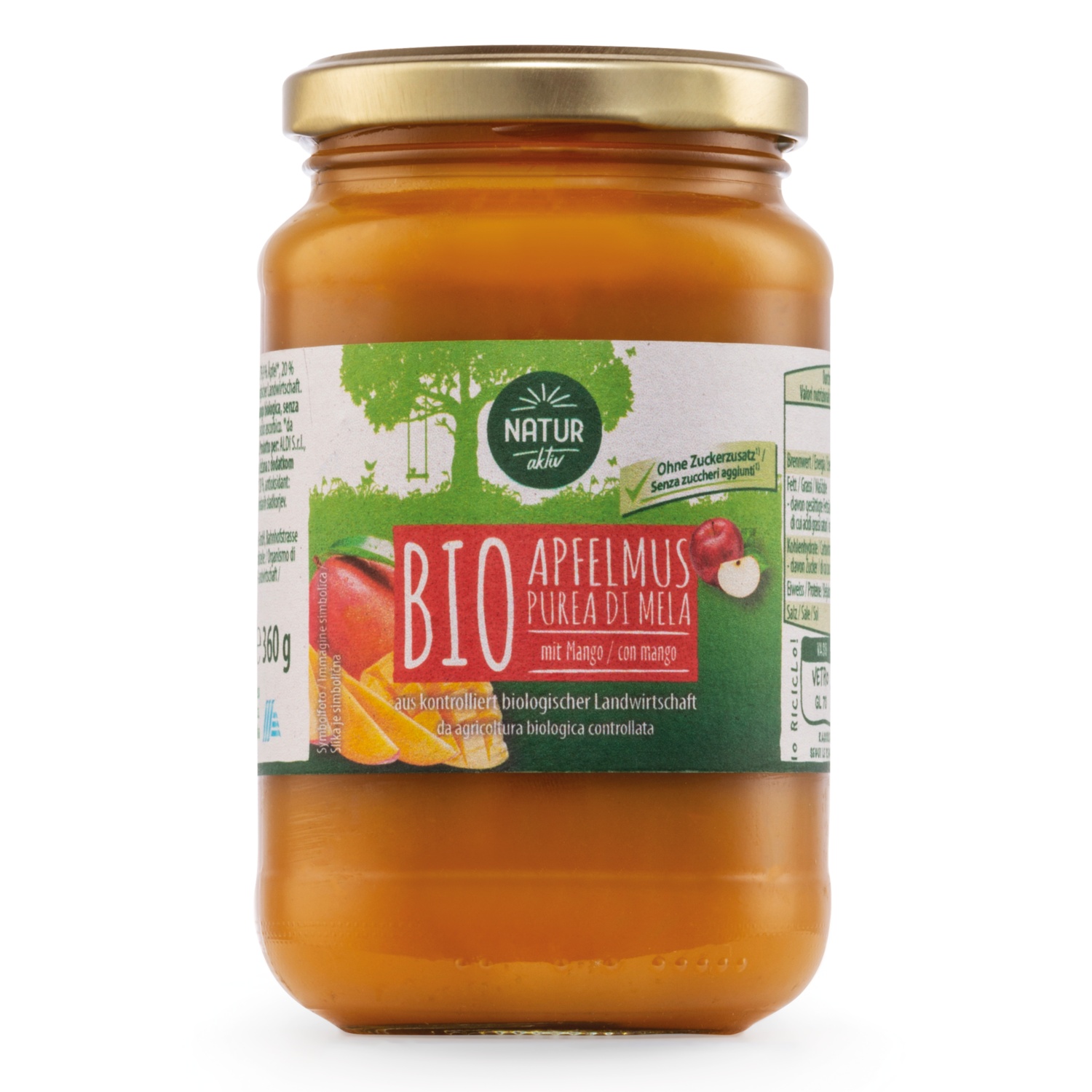 NATUR AKTIV BIO-Apfelmus mit Frucht, Mango