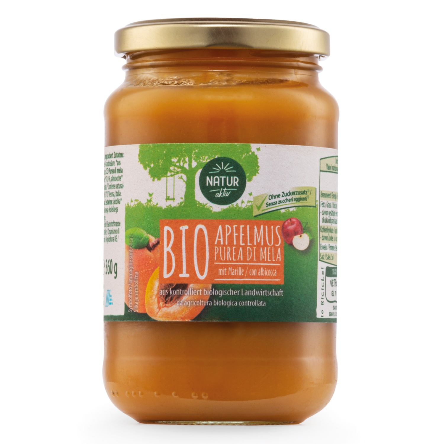 NATUR AKTIV BIO-Apfelmus mit Frucht, Marille