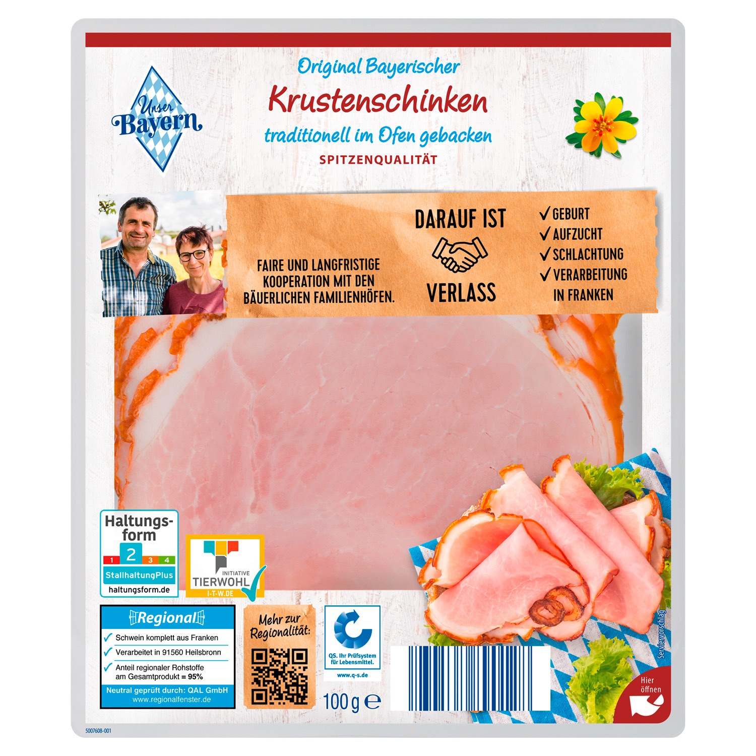 UNSER BAYERN Schweinebraten/Krustenschinken 100 g