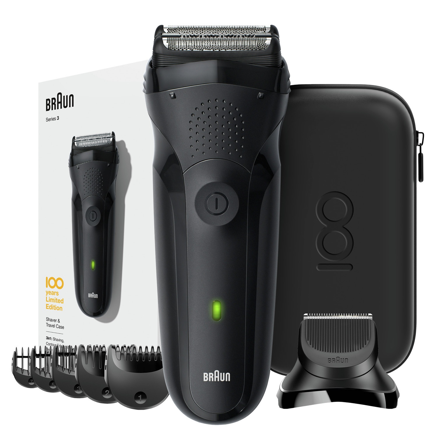 Braun Series 3 Shave&Style 300BT 3-in-1 Electric Shaver, Razor for Men with  Precision Beard Trimmer and 5 Combs, Rechargeable and Cordless Shaver, Black