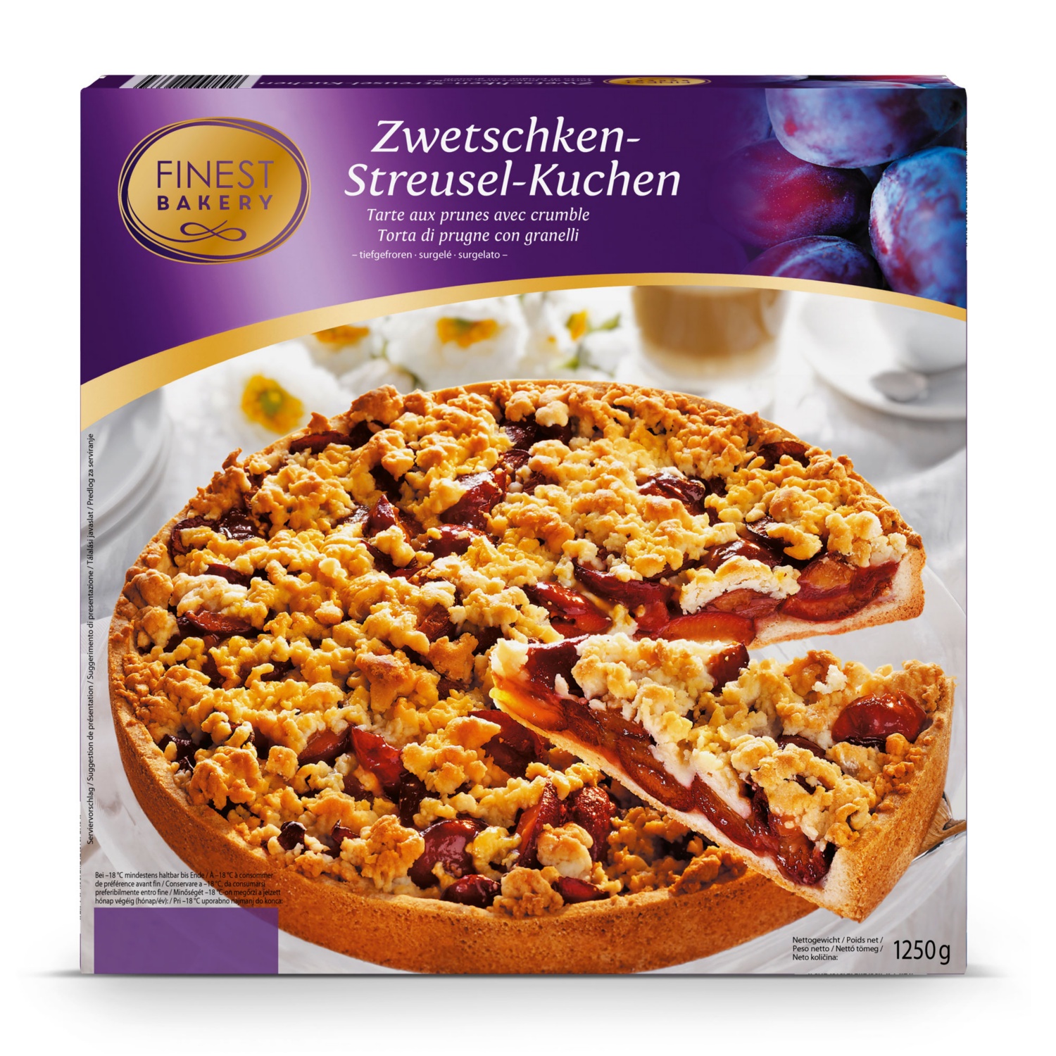 FINEST BAKERY Backkuchen, Zwetschke-Streusel