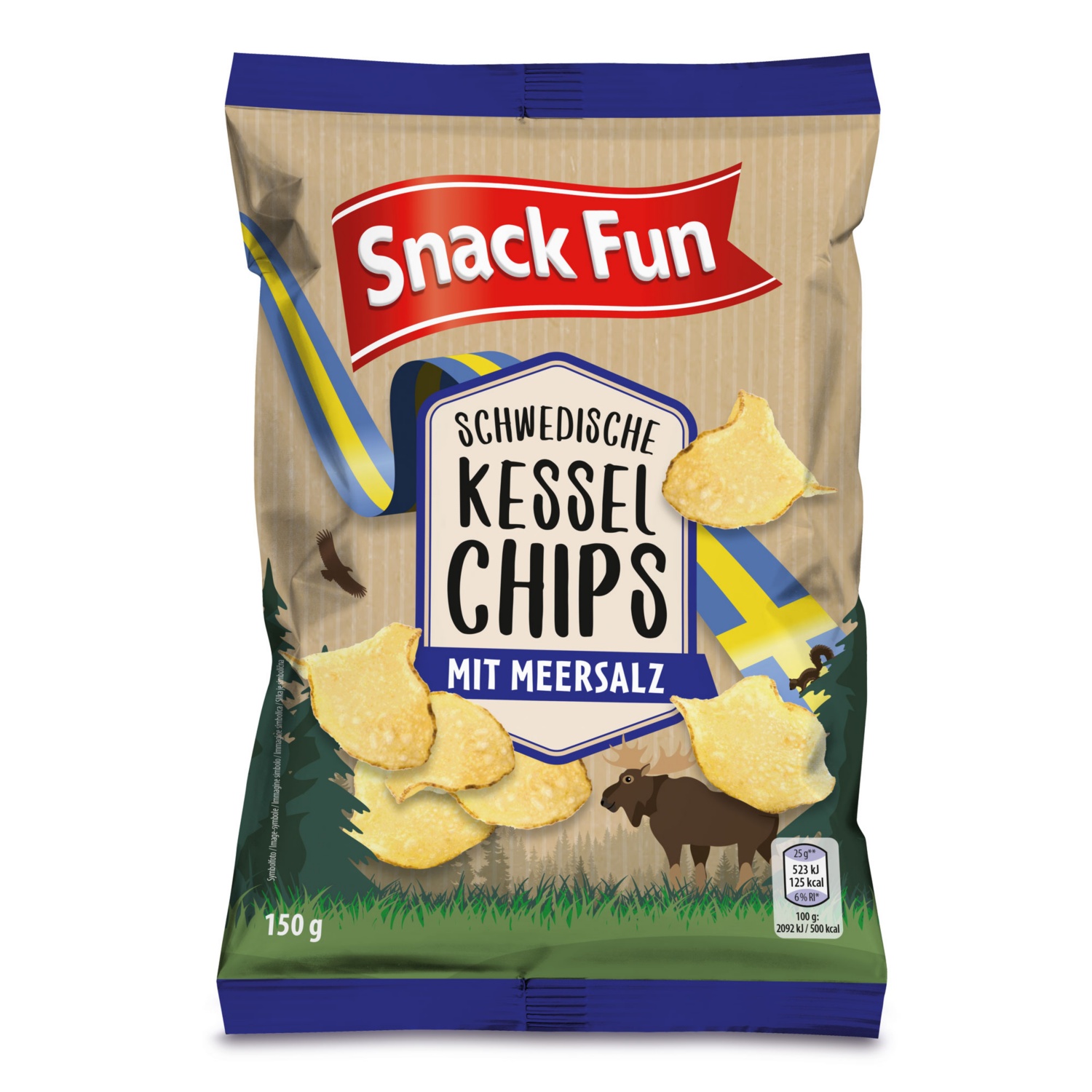 SNACK FUN Schwedische Kesselchips, Salz
