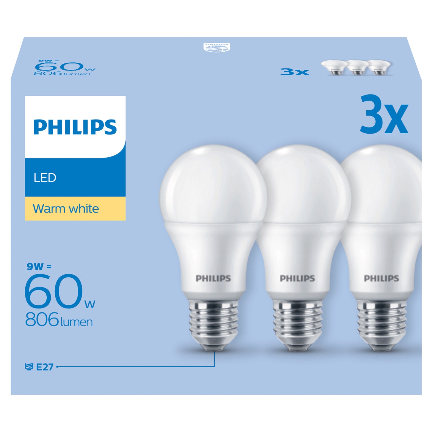 Philips LED-Leuchtmittel 3er-Packung