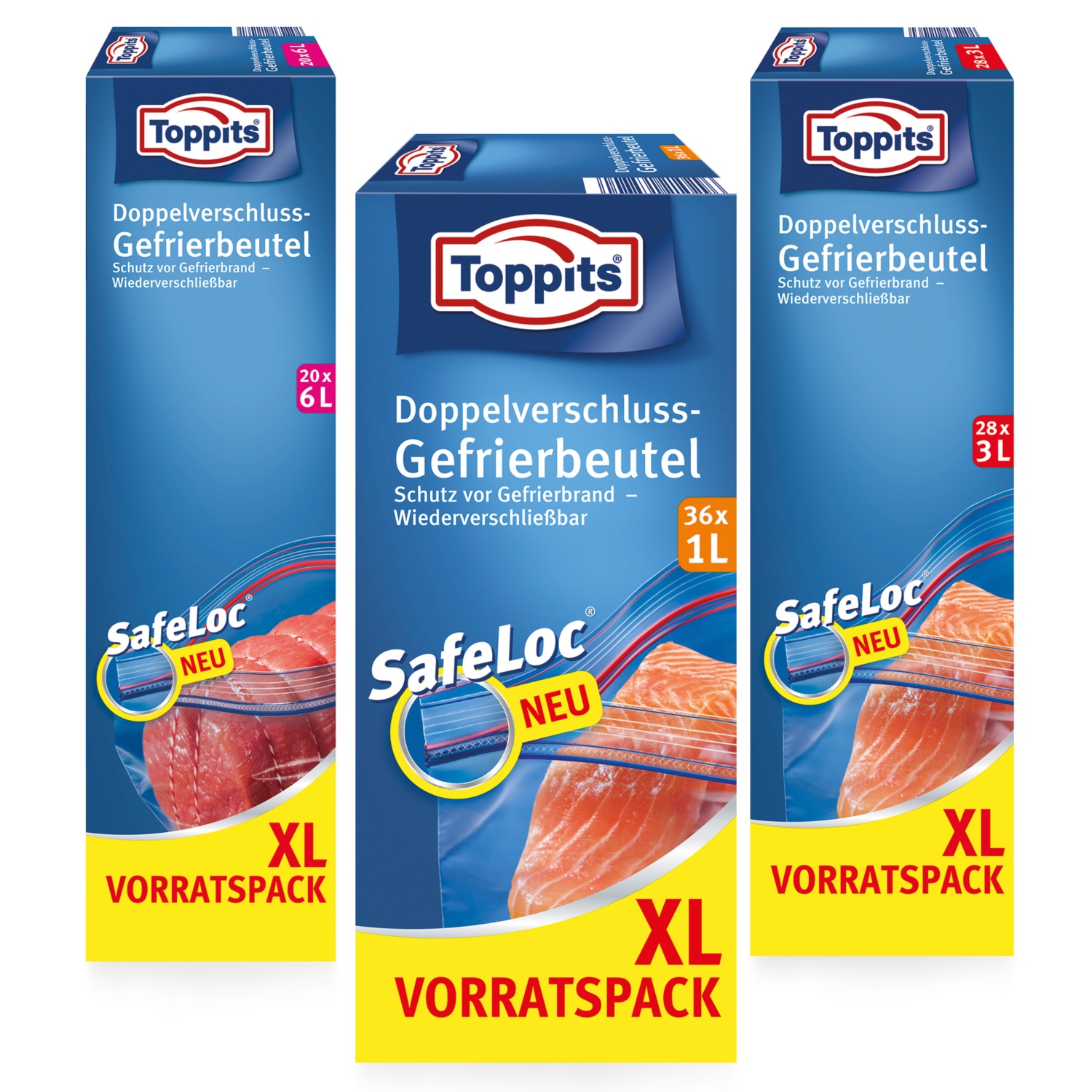 TOPPITS Doppelverschluss-Gefrierbeutel