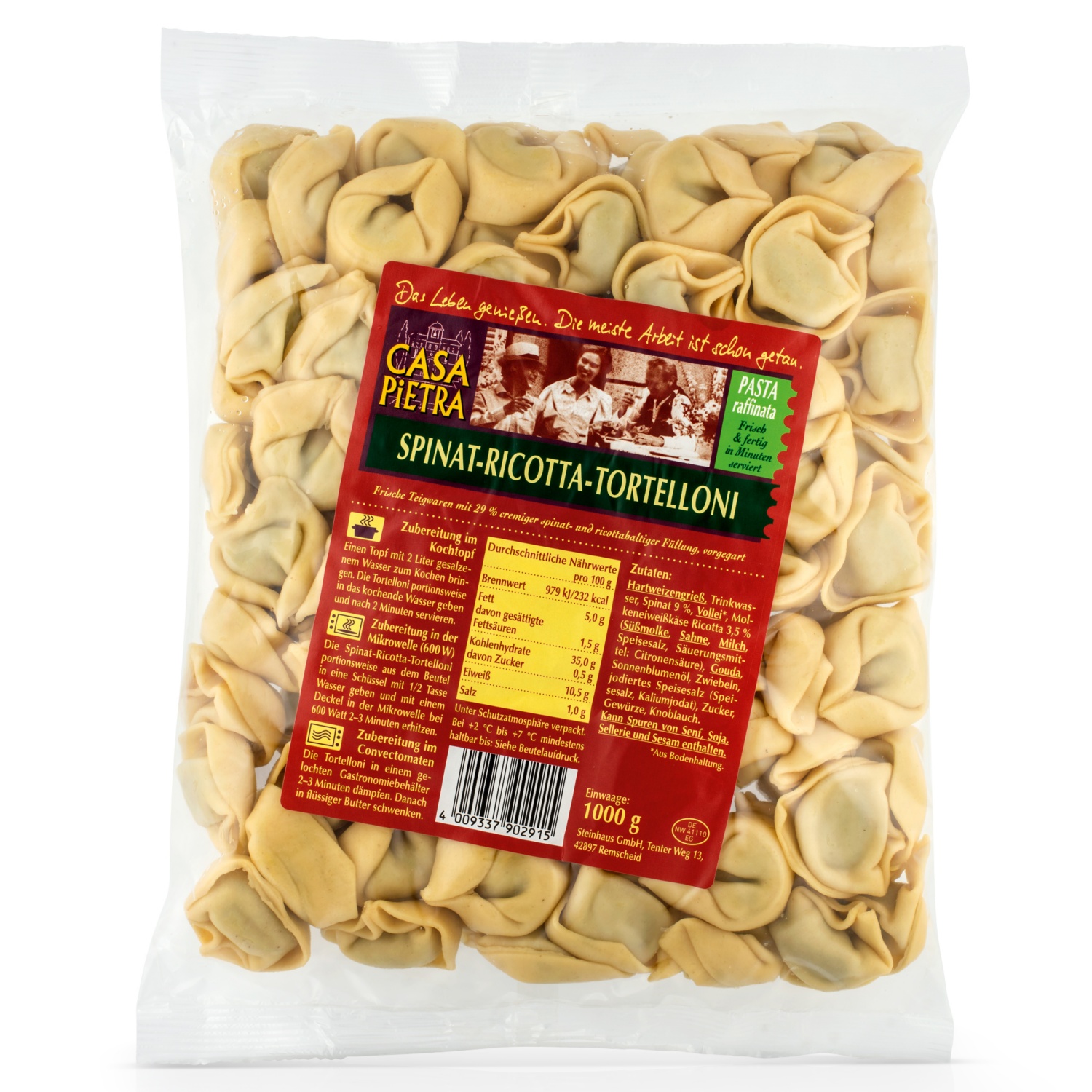 CUCINA NOBILE Gefüllte Pasta XXL, Ricotta-Spinat