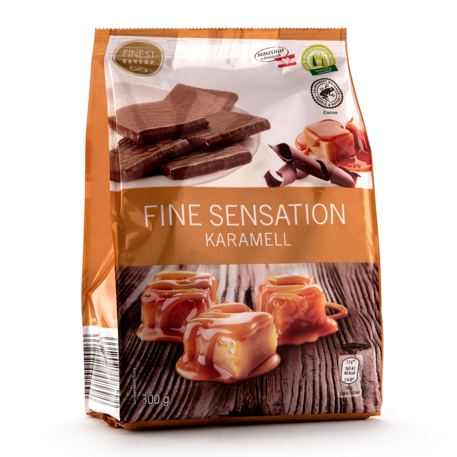 FINEST BAKERY Schokolierte Waffeln, Fine Sensation Karamell