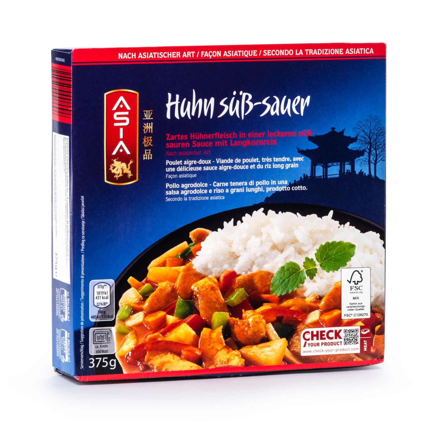 ASIA Chinesisches Fertiggericht, Huhn süß-sauer