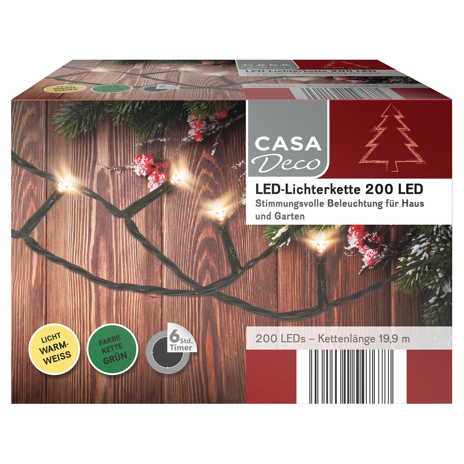 CASA DECO LED-Lichterkette mit 200 LEDs