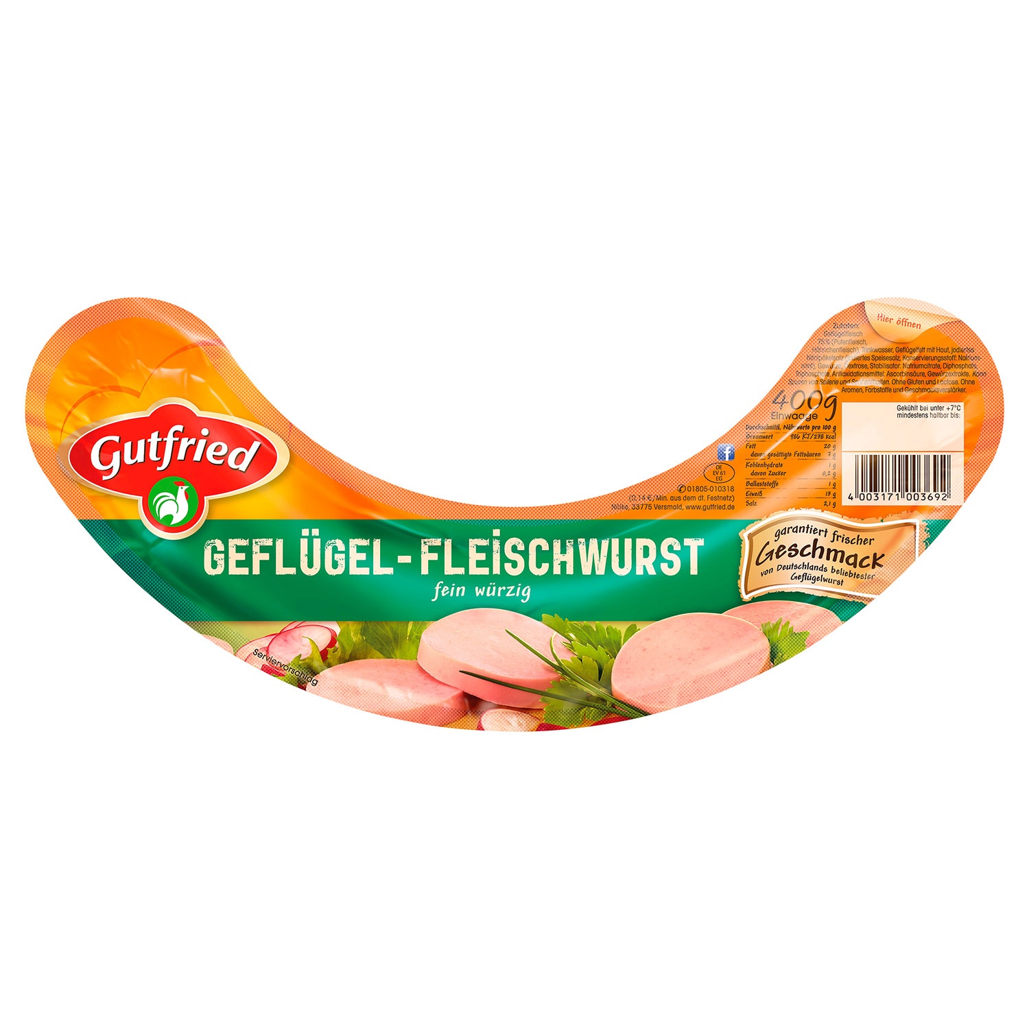 GUTFRIED Fleischwurst 400 g 