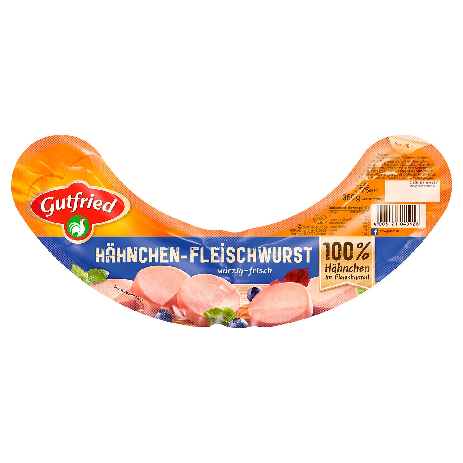 GUTFRIED Fleischwurst 350 g 