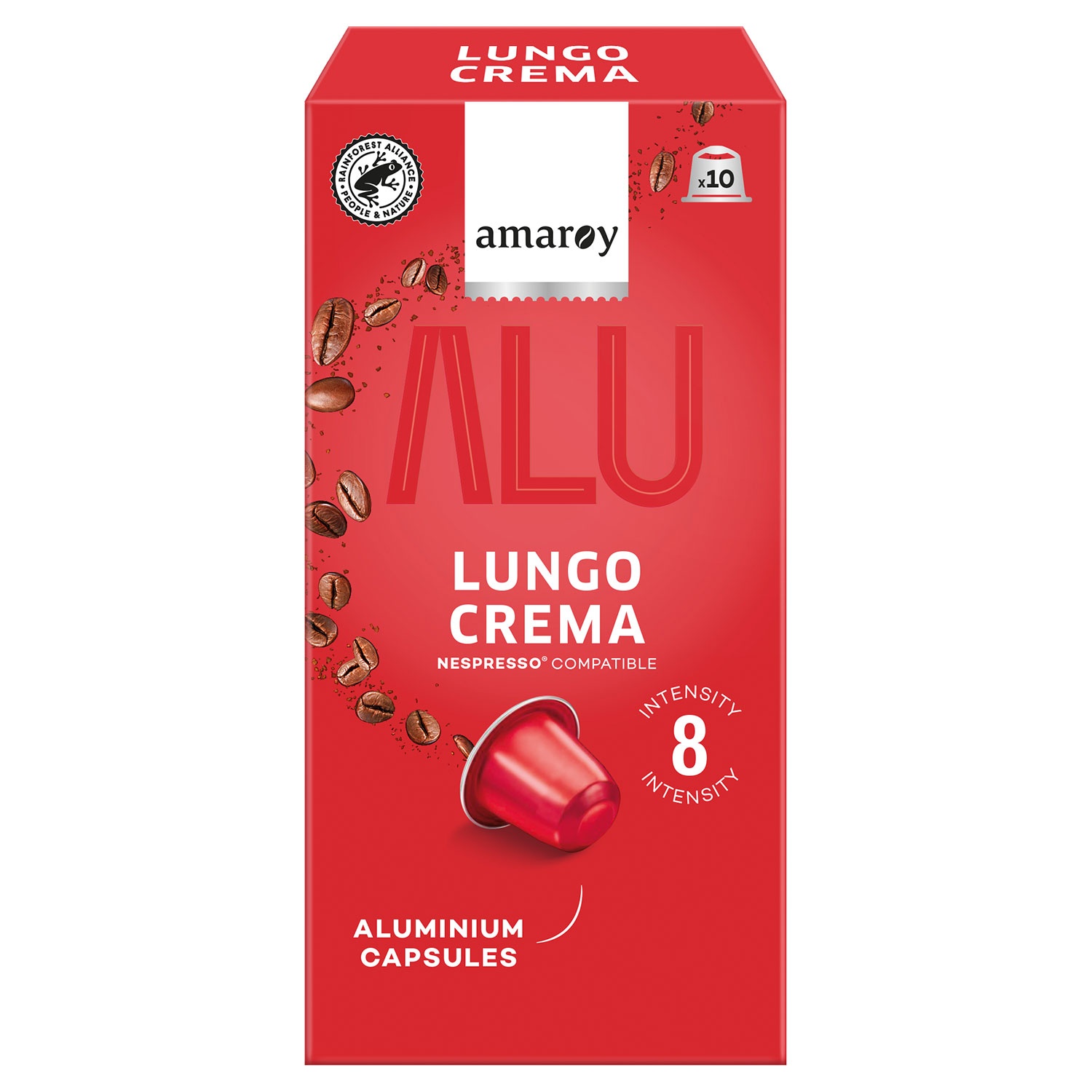 AMAROY Aluminium Kaffeekapseln Lungo Crema 55 g