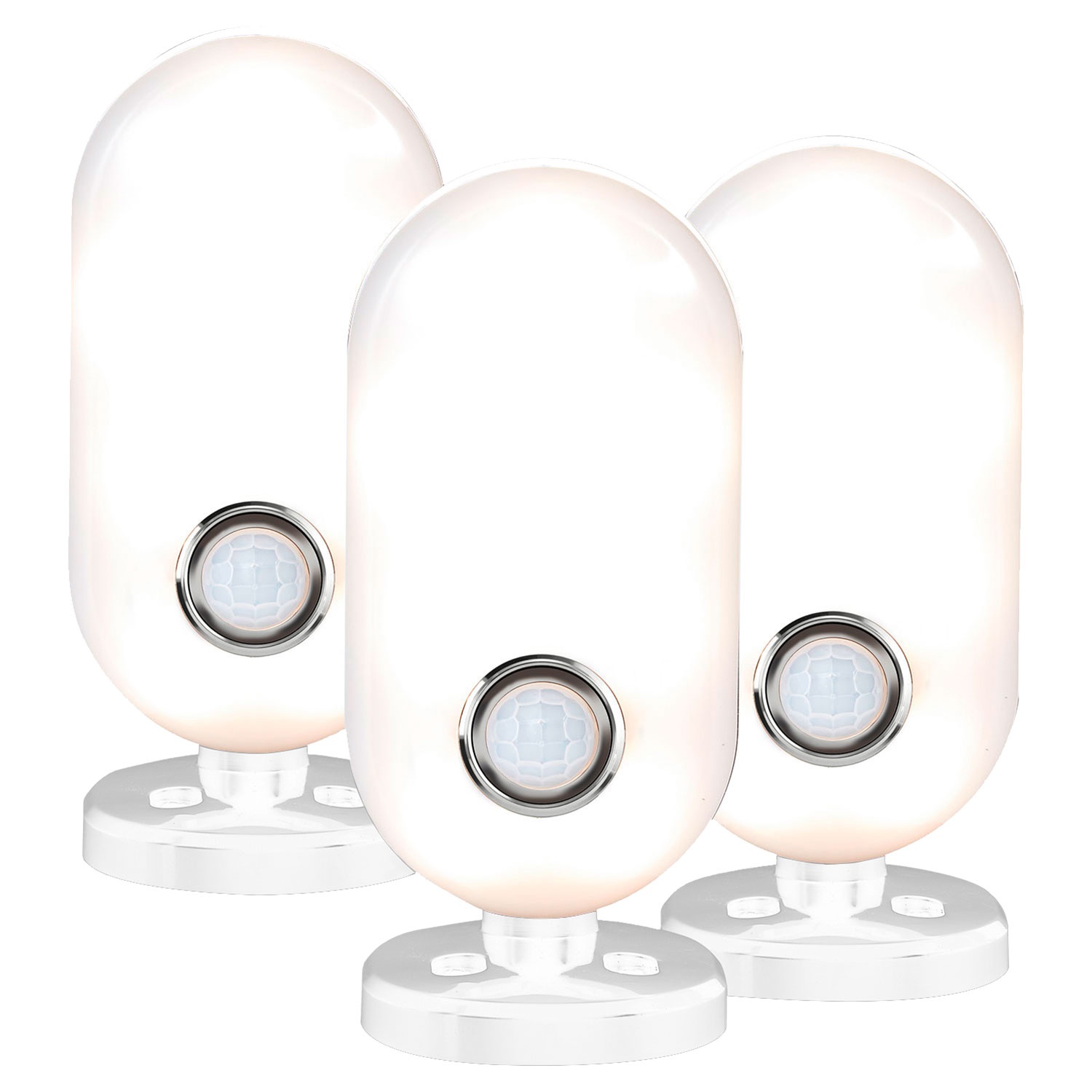 CASALUX LED-Leuchten mit Bewegungsmelder 3er-Packung