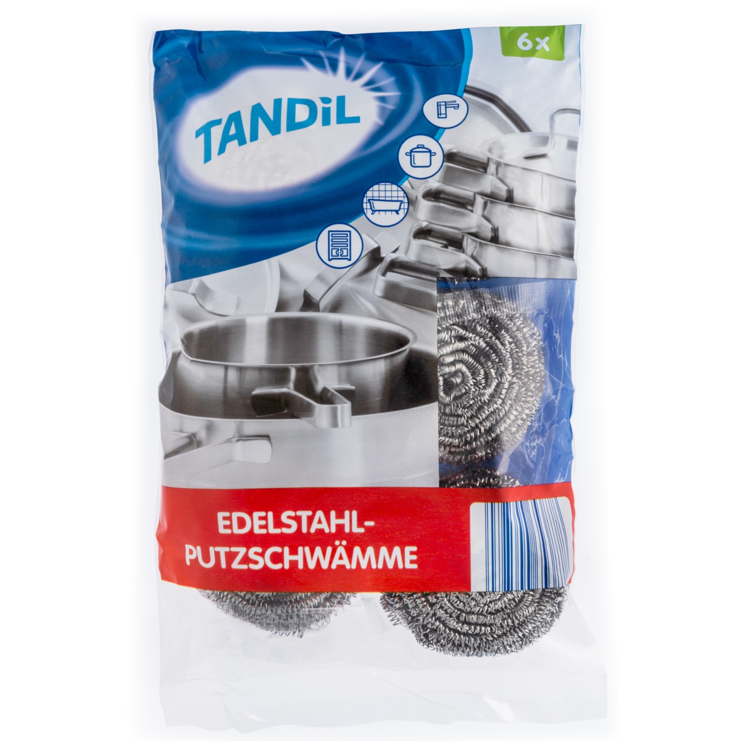 TANDIL Edelstahl Putzschwämme 6er