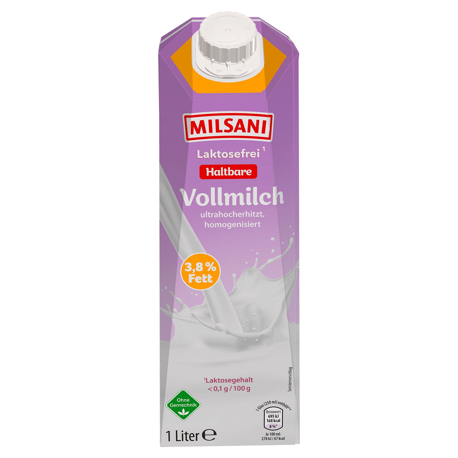 MILSANI Laktosefreie² H-Milch 3,8% Fett 1 l