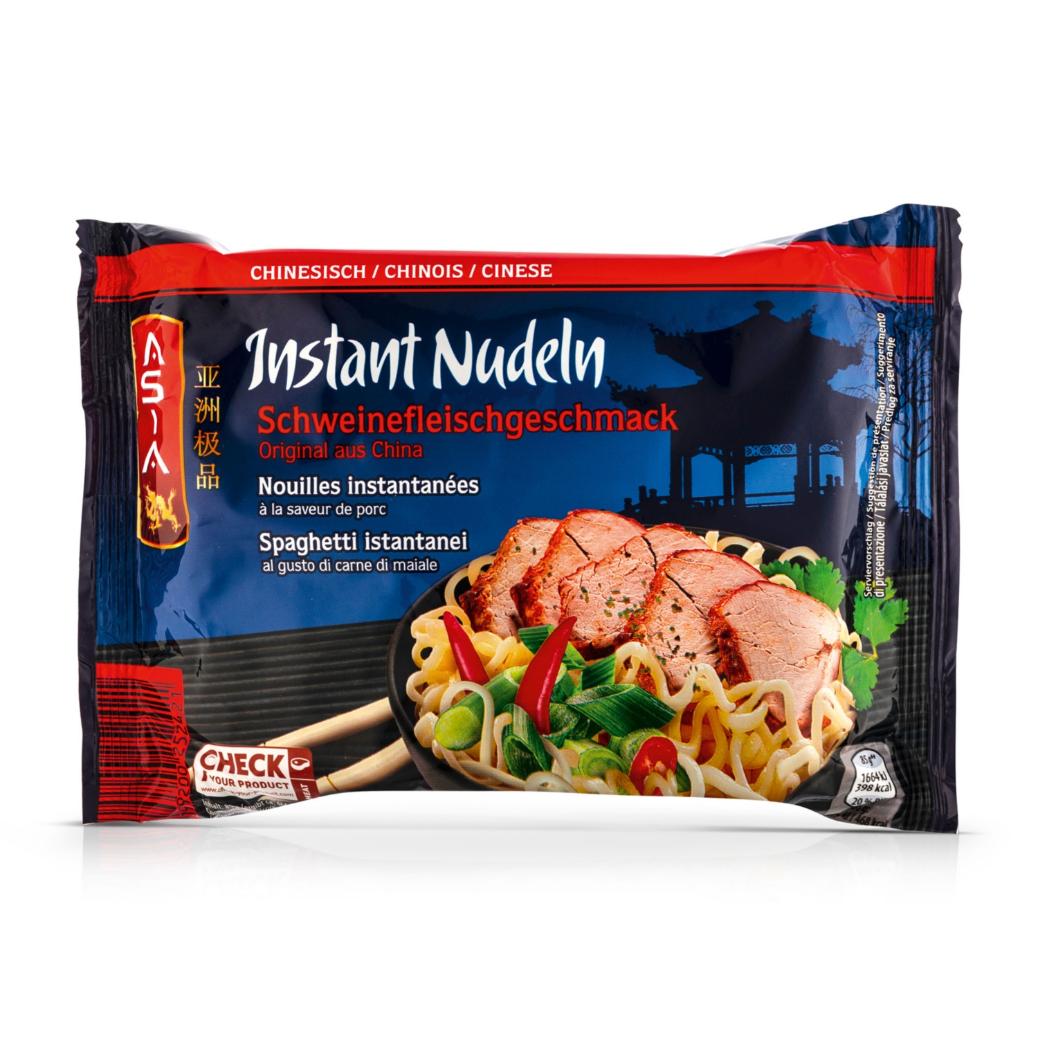 ASIA Instant Nudelgericht, Schweinefleischgeschmack