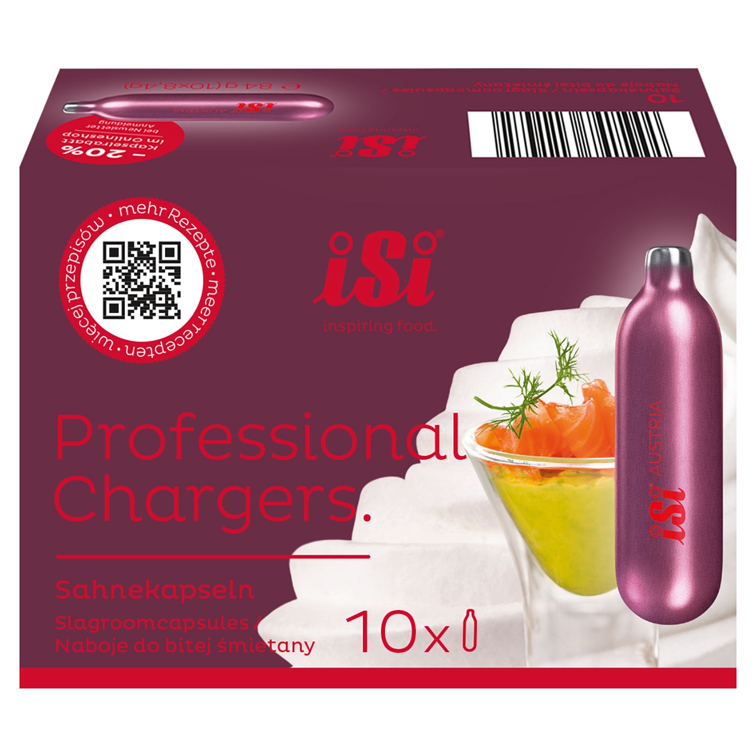 ISI® Professional Chargers Sahnekapseln 10er-Packung