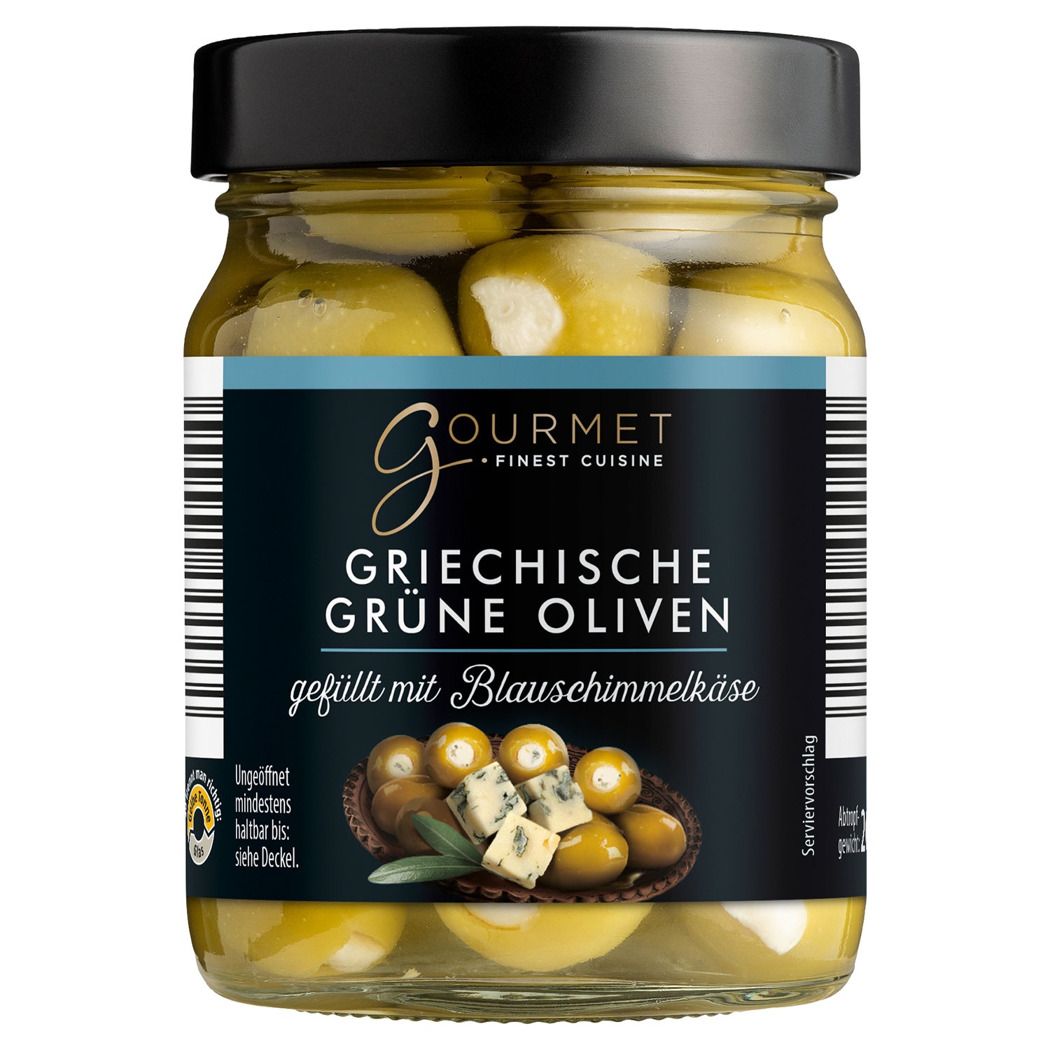 GOURMET FINEST CUISINE Griechische Oliven gefüllt mit Käse 350 g