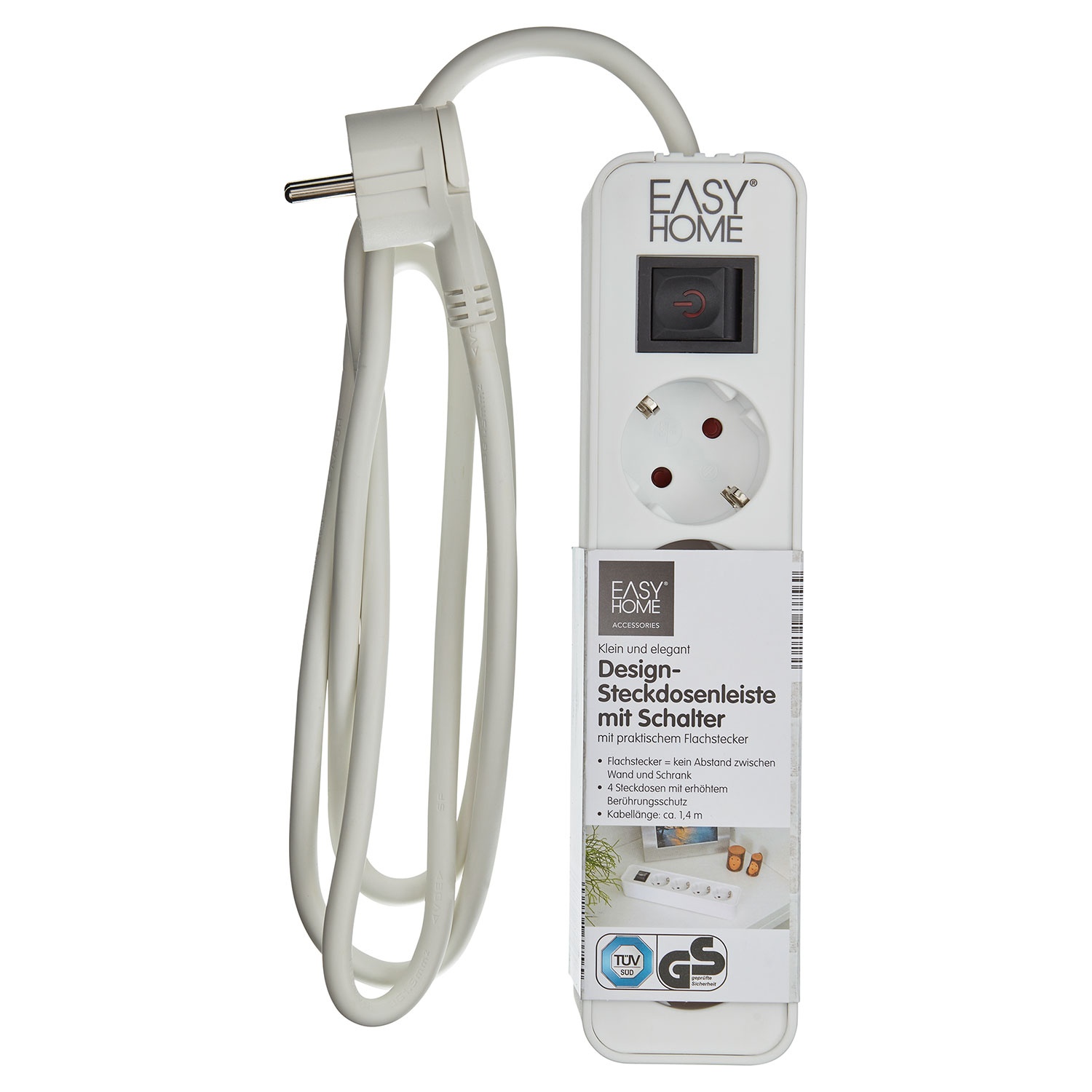 EASY HOME® Design-Steckdosenleiste mit Schalter