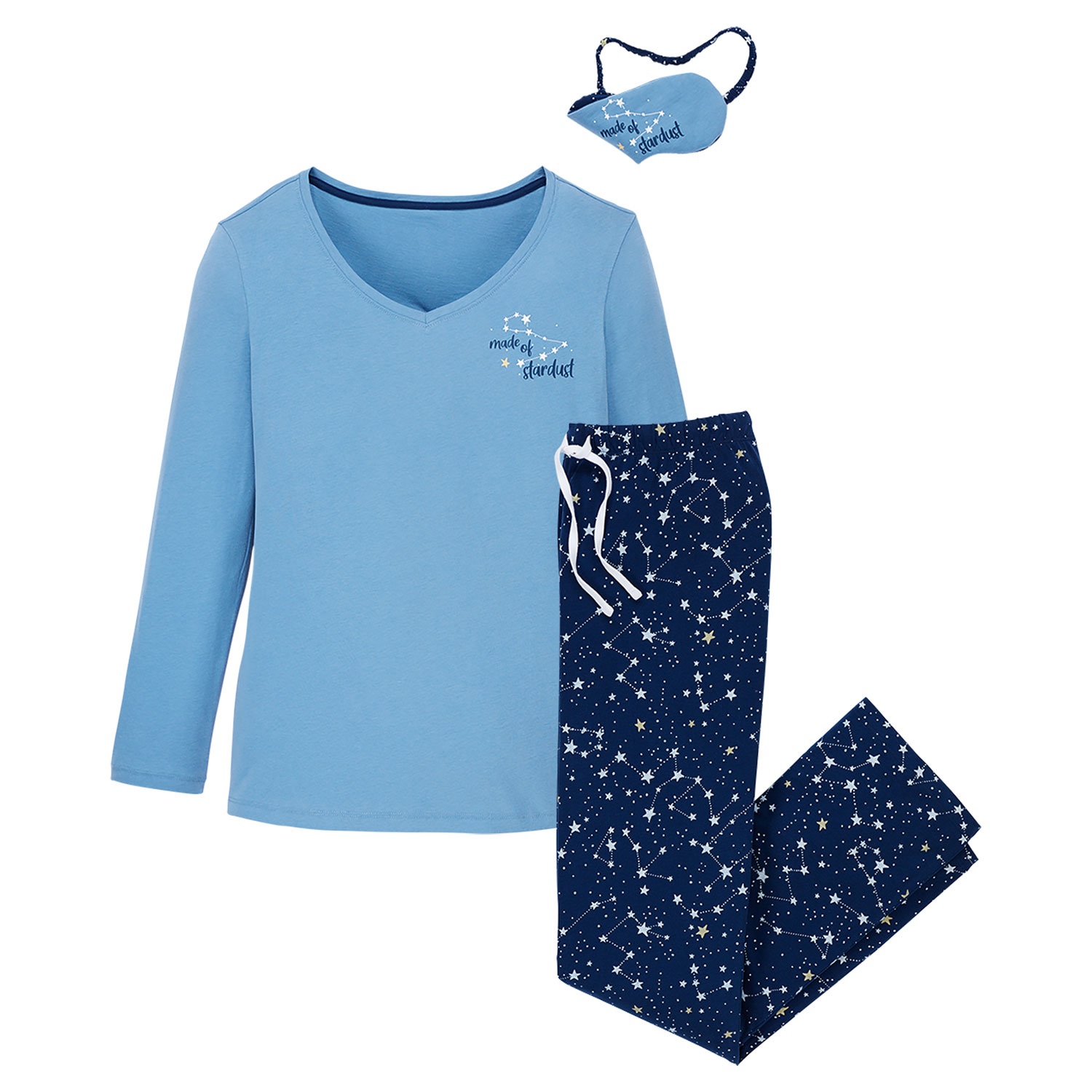 BLUE MOTION Damen Pyjama mit Schlafmaske