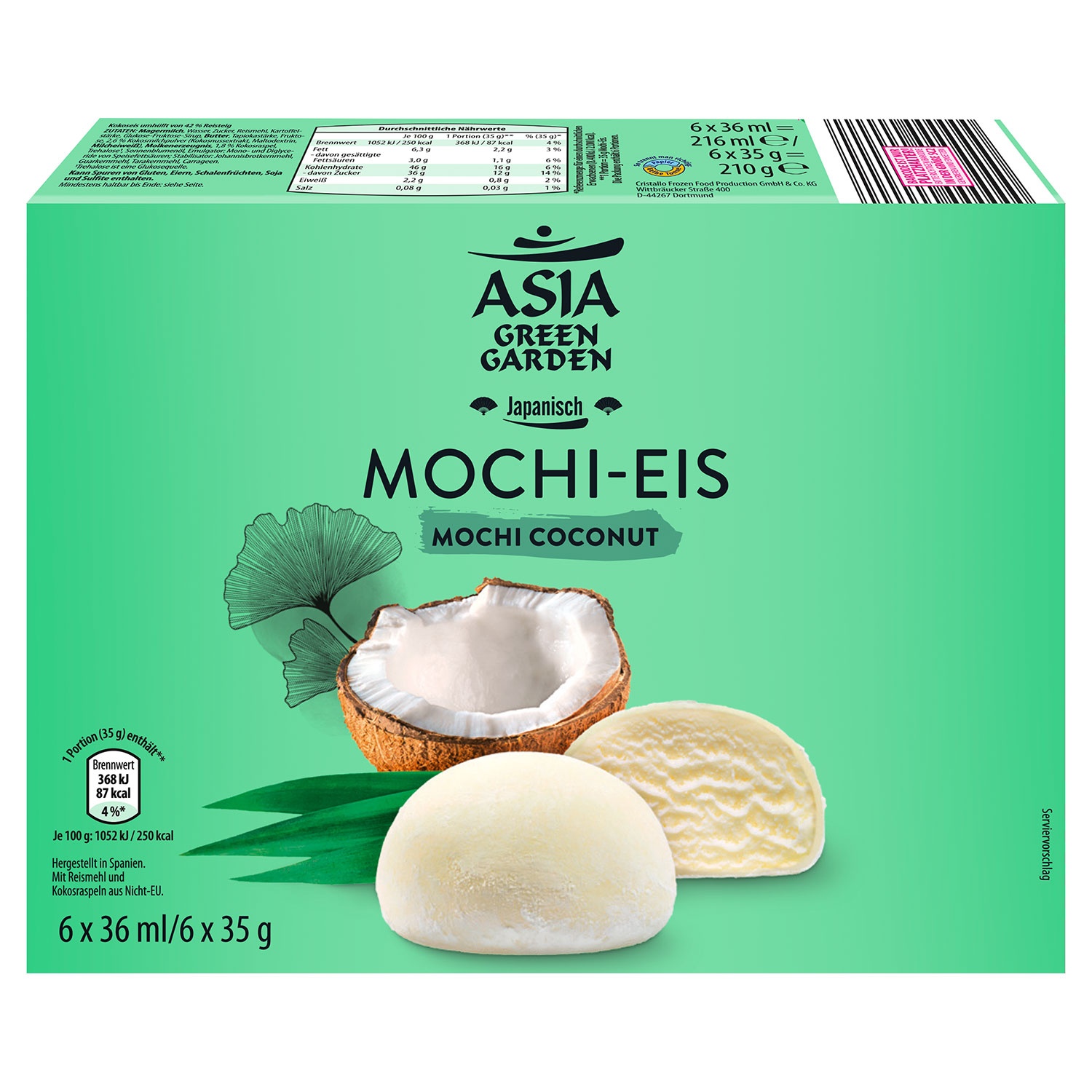 Asia Green Garden Mochi Eis 216 Ml Aldi Sud