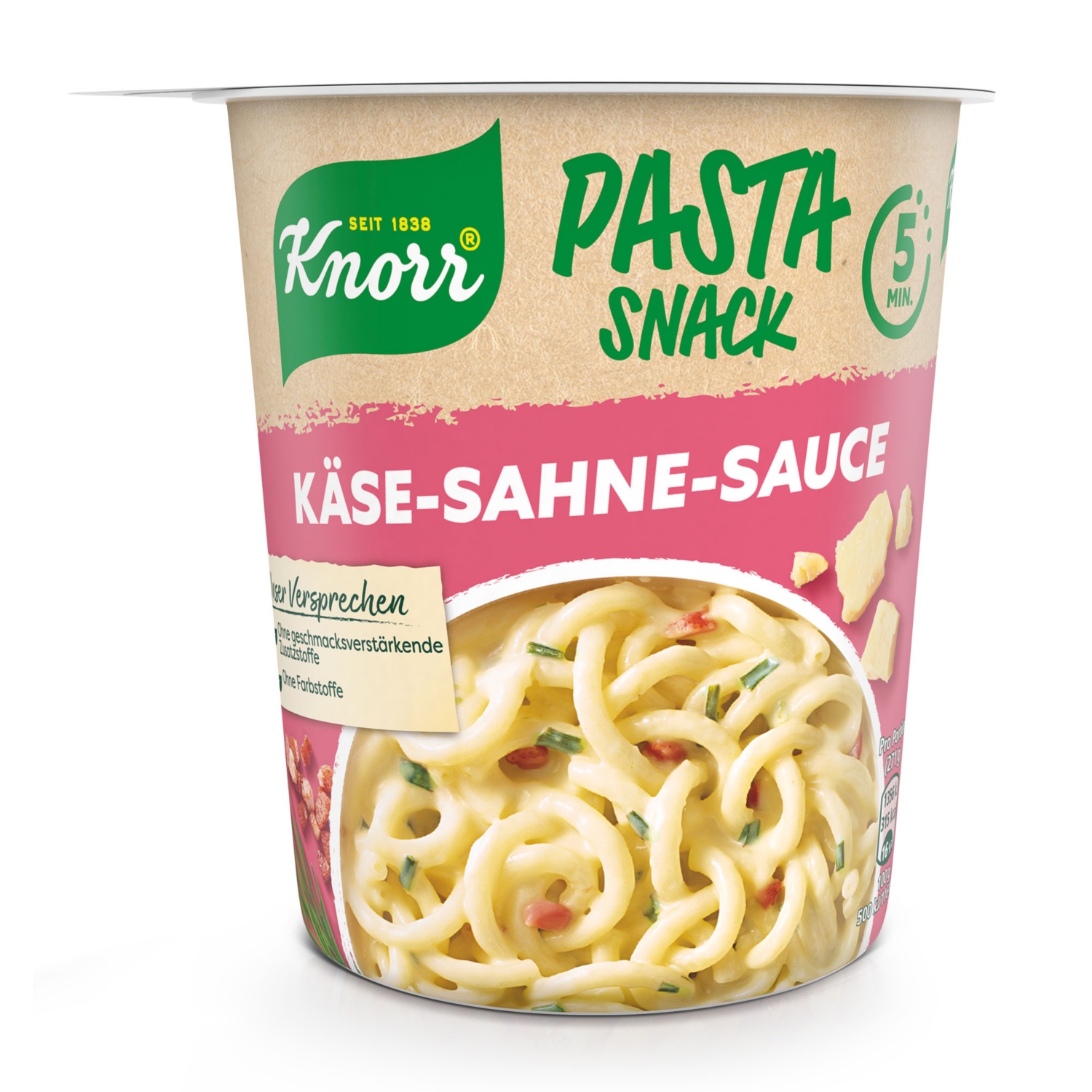 KNORR Pasta Snackbecher, Käse-Sahne-Sauce