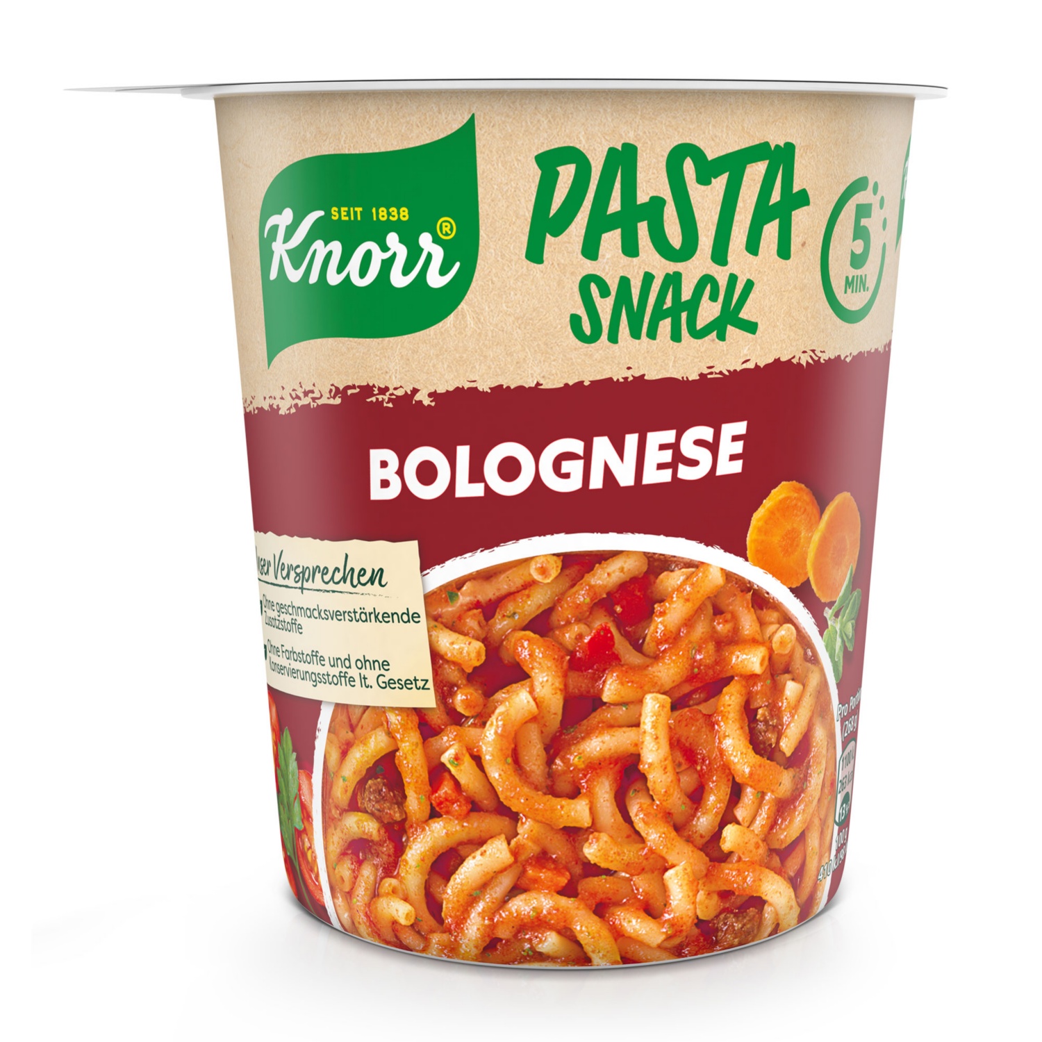 KNORR Snackbecher, Spaghetti an Bolognese-Sauce