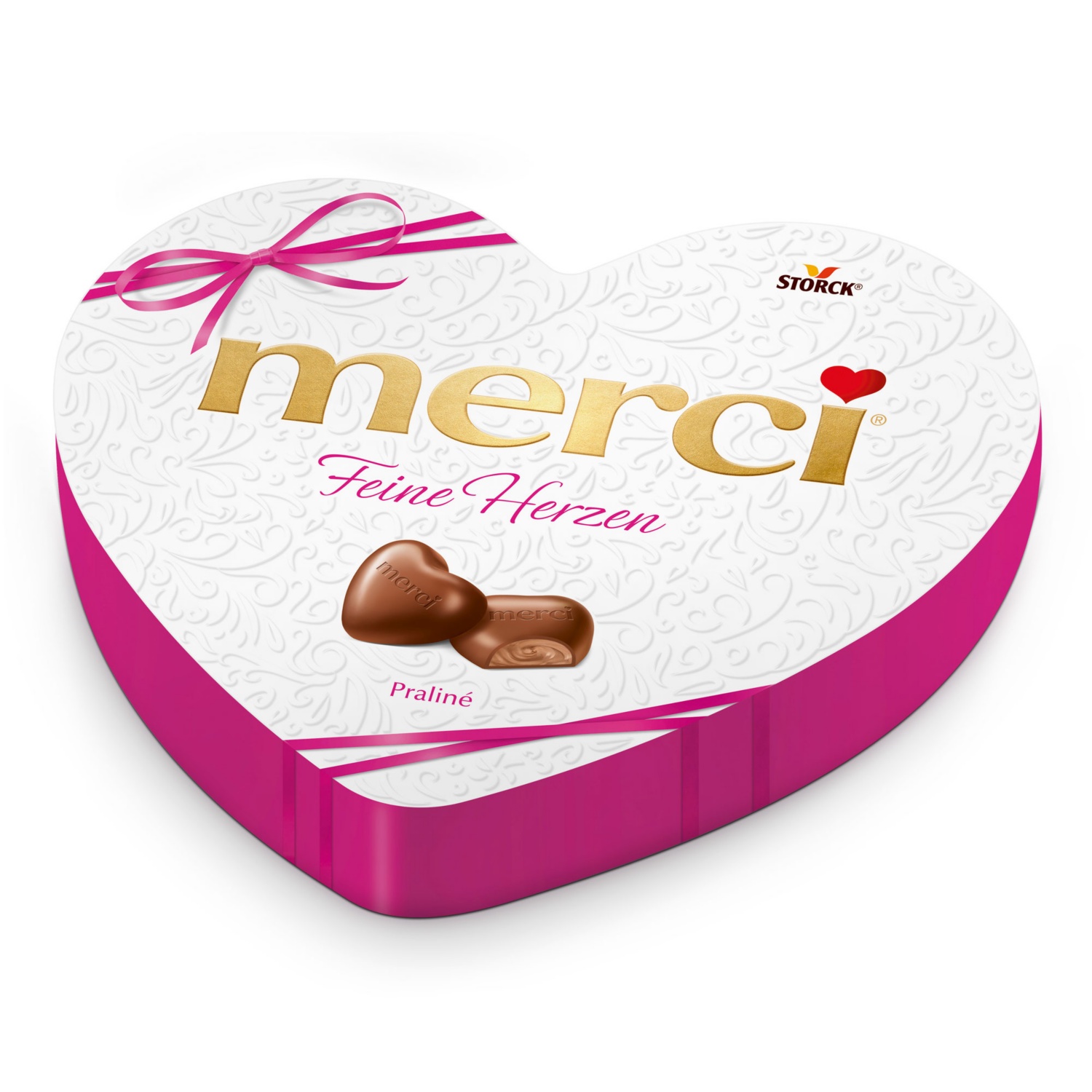 MERCI Chocolats dans une boîte en forme de cœur