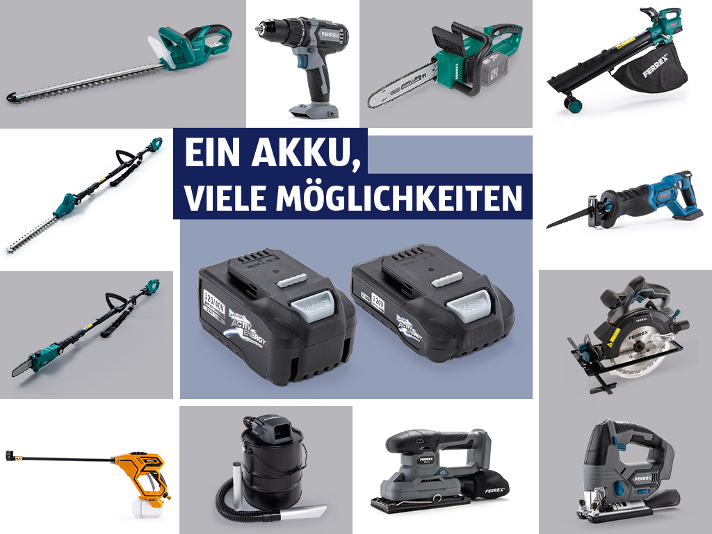 verschiede FERREX-Akku-Geräte