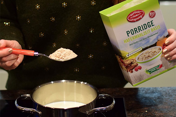 Porridge wird gekocht