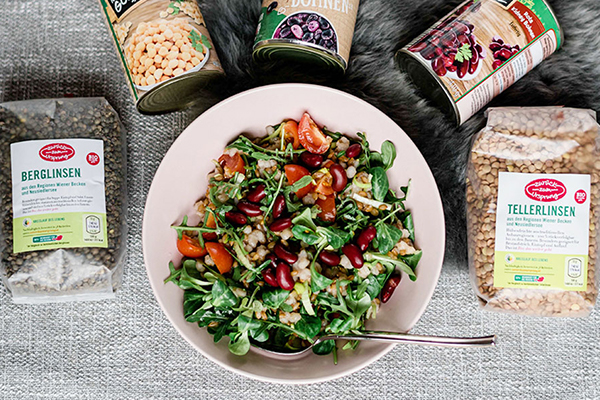 Salat mit Bohnen und Linsen