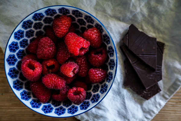 Himbeeren und Schokolade
