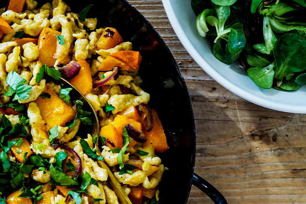 Kürbis-Spätzle-Pfanne