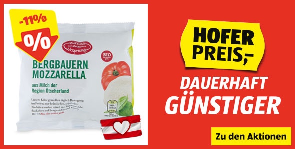 Banner HOFER Preis DG Mozzarella