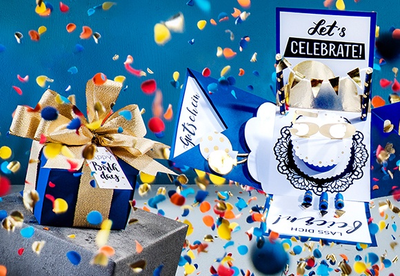 Geschenkbox als Pop-up-Karte