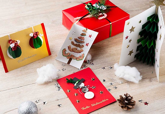 Weihnachtskarten individuell gestaltet und liebevoll verziert