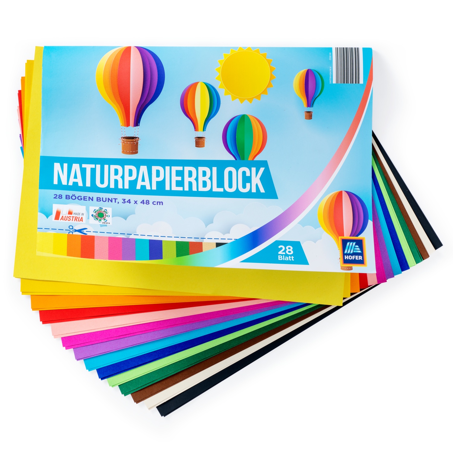 Bloc de papier cartonné coloré