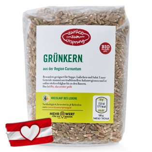 ZURÜCK ZUM URSPRUNG Österr. BIO-Kornvariation, Grünkern