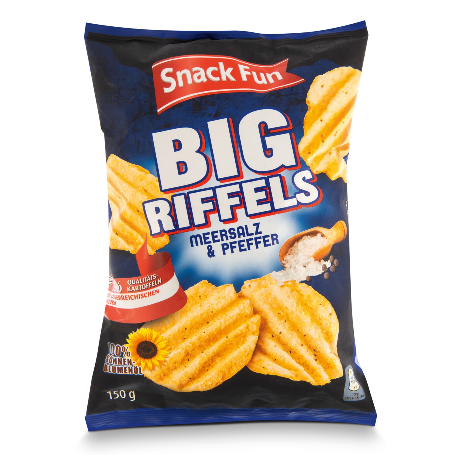 SNACK FUN Big Riffels, Meersalz und Pfeffer