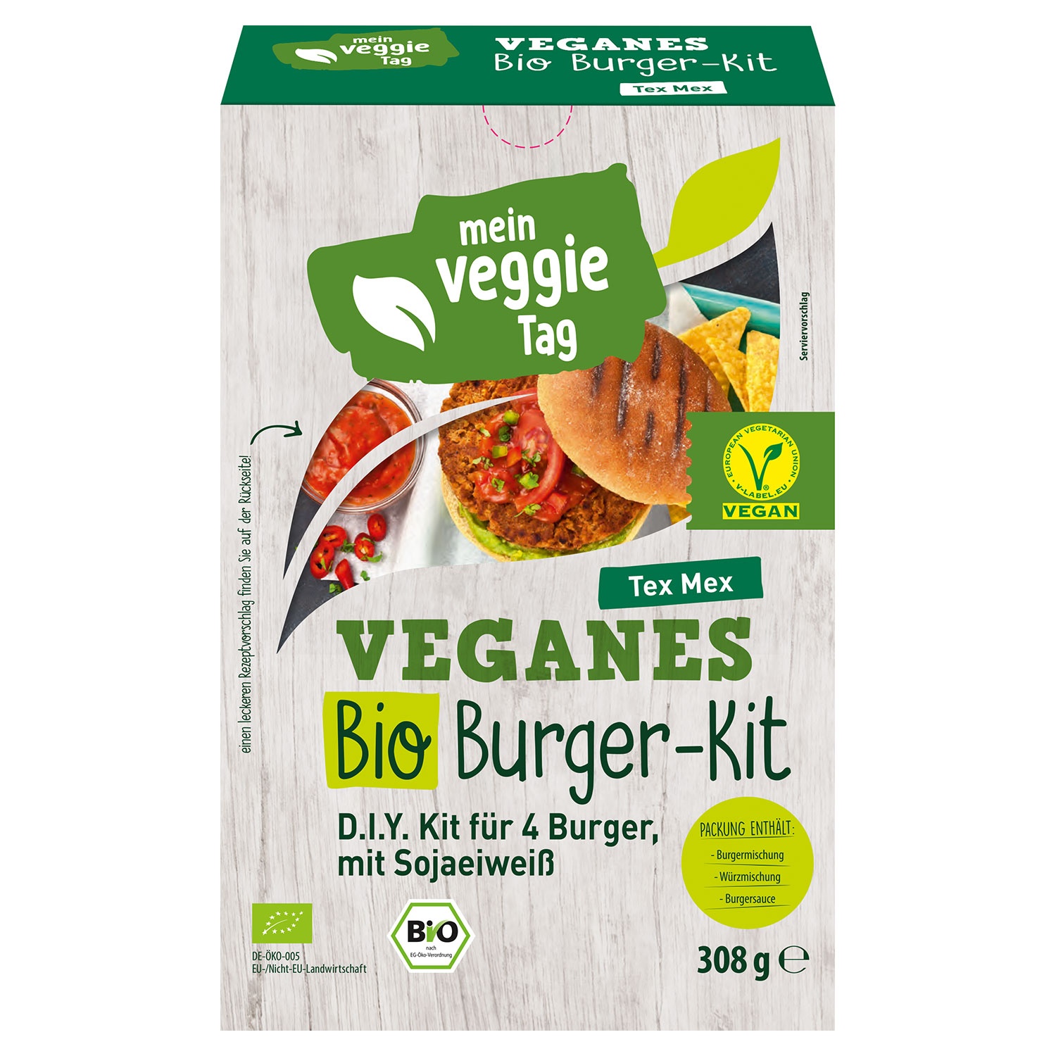 MEIN VEGGIE TAG Veganes Bio-Burger-Kit 308 g