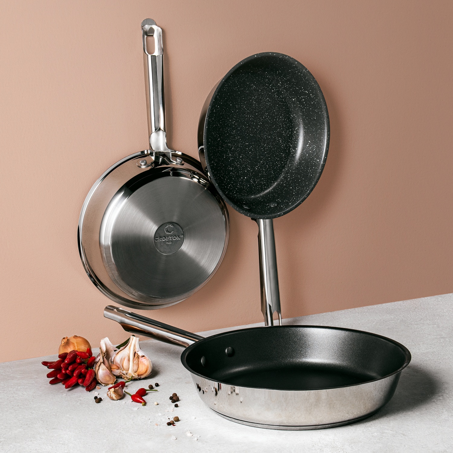 CROFTON Padella acciaio inox, 28 cm Ø