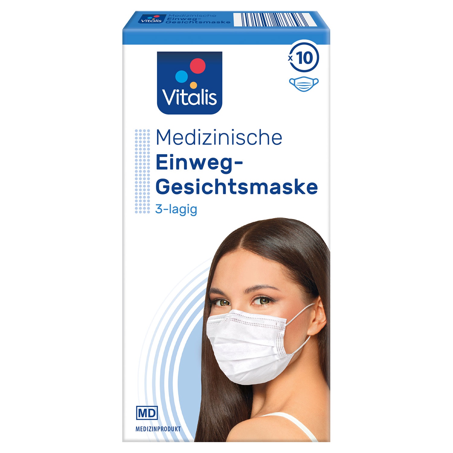 VITALIS® Medizinische Einweg-Gesichtsmaske, 10er-Packung