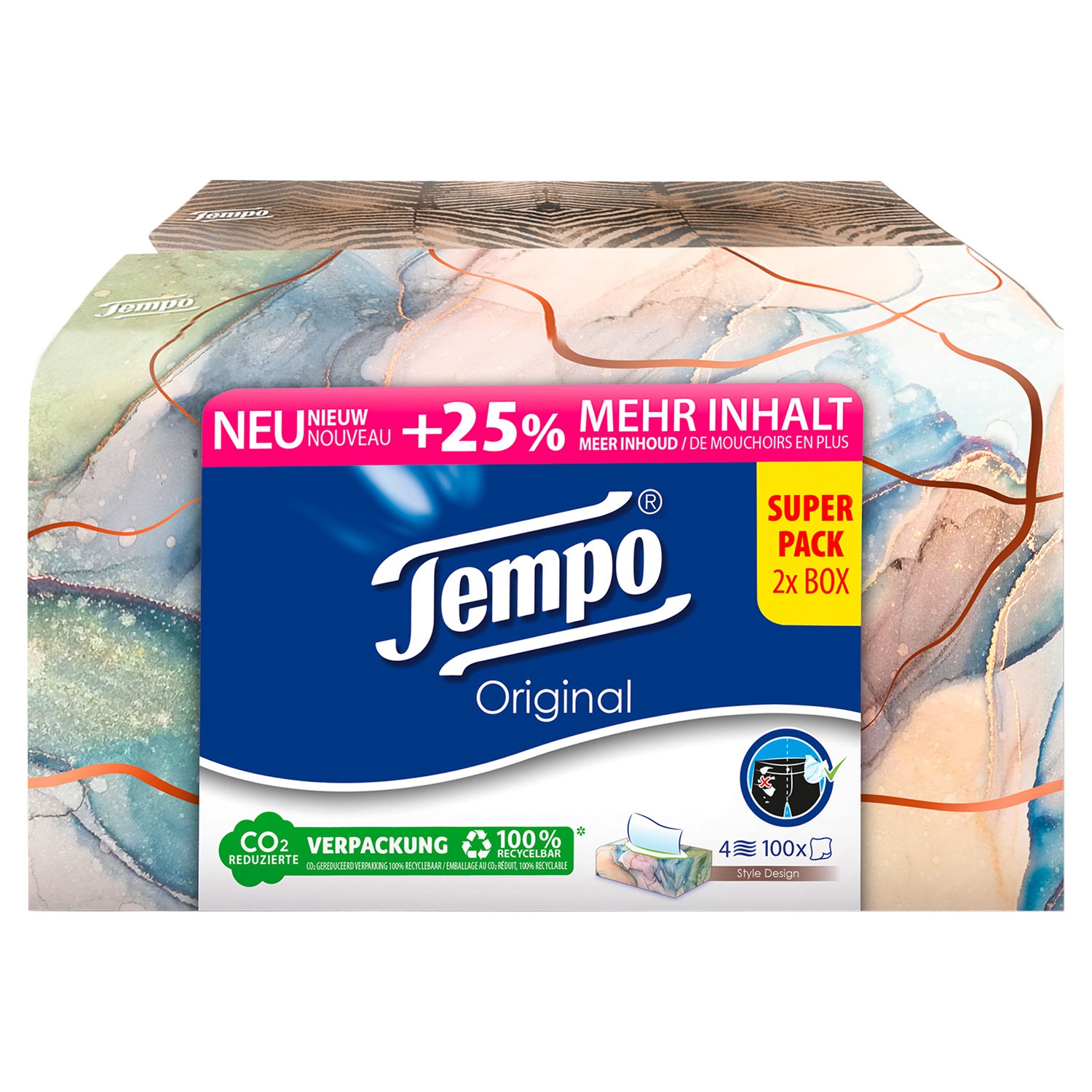 TEMPO® Taschentücher-Box, 2er-Packung