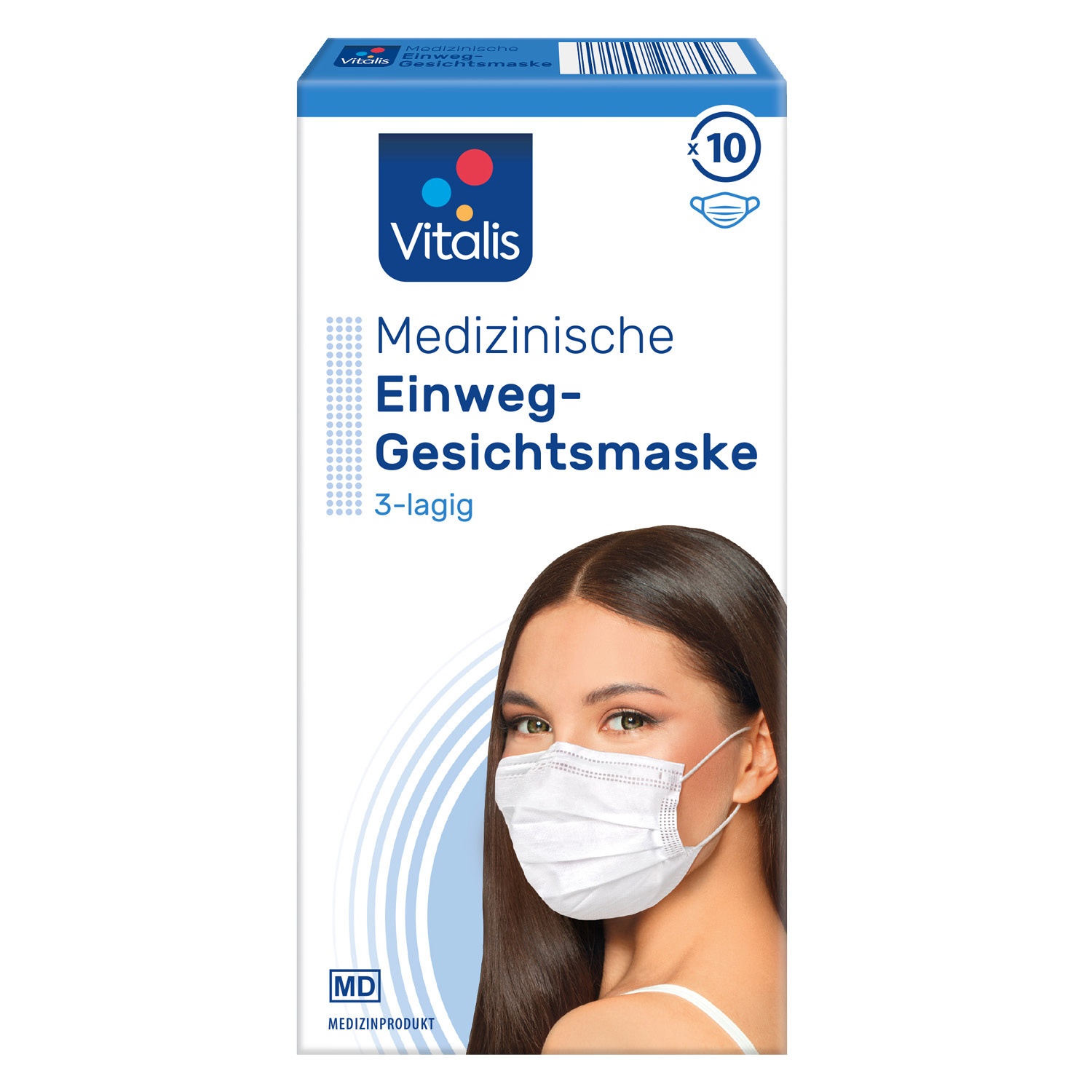 Vitalis® Med. Mund-Nasen-Schutzmaske 10er-Pack