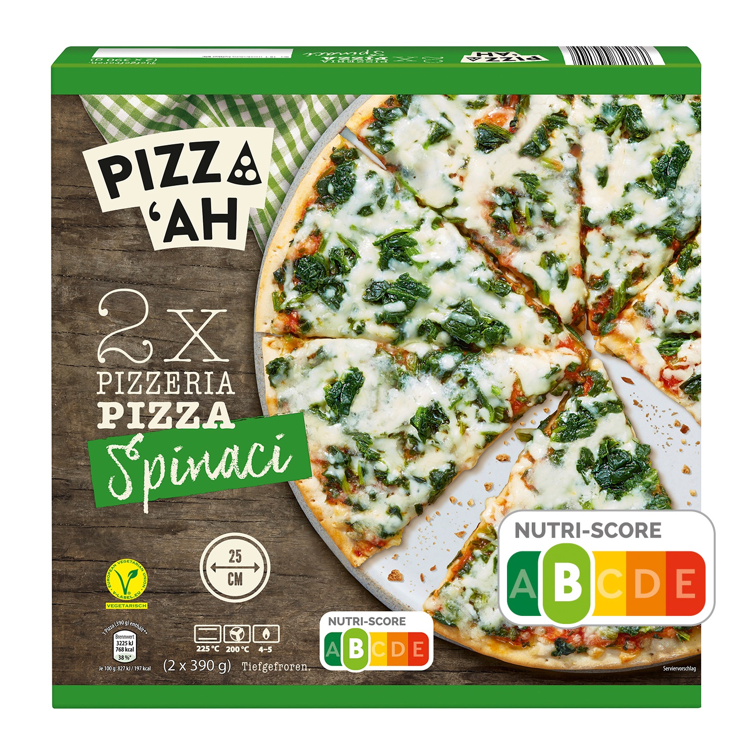 PIZZ’AH Pizzeria Pizza Spinaci 780 g