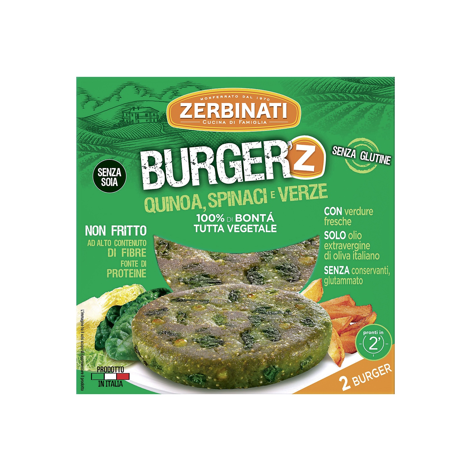 ZERBINATI Burger'Z con quinoa, spinaci e verze