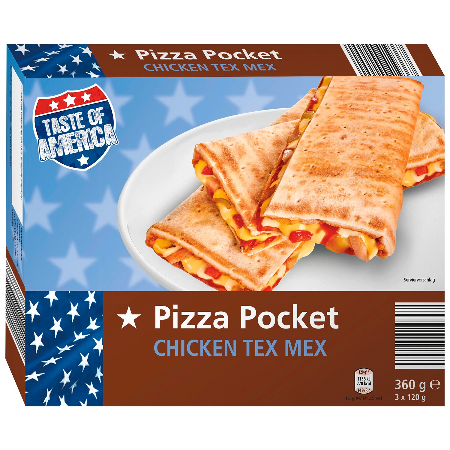 TASTE OF AMERICA Pizza Pockets, Chicken Tex Mex