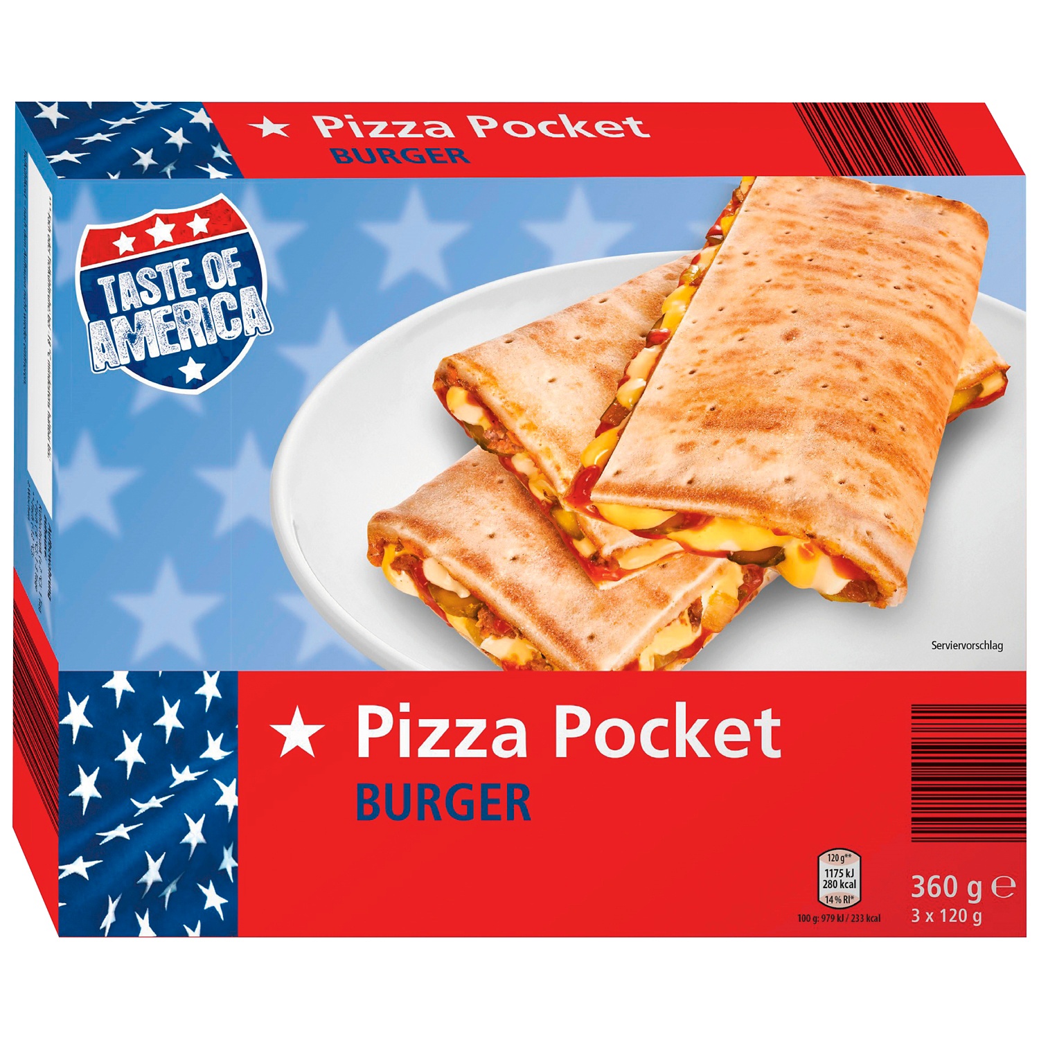 TASTE OF AMERICA Pizza Pockets, Burger