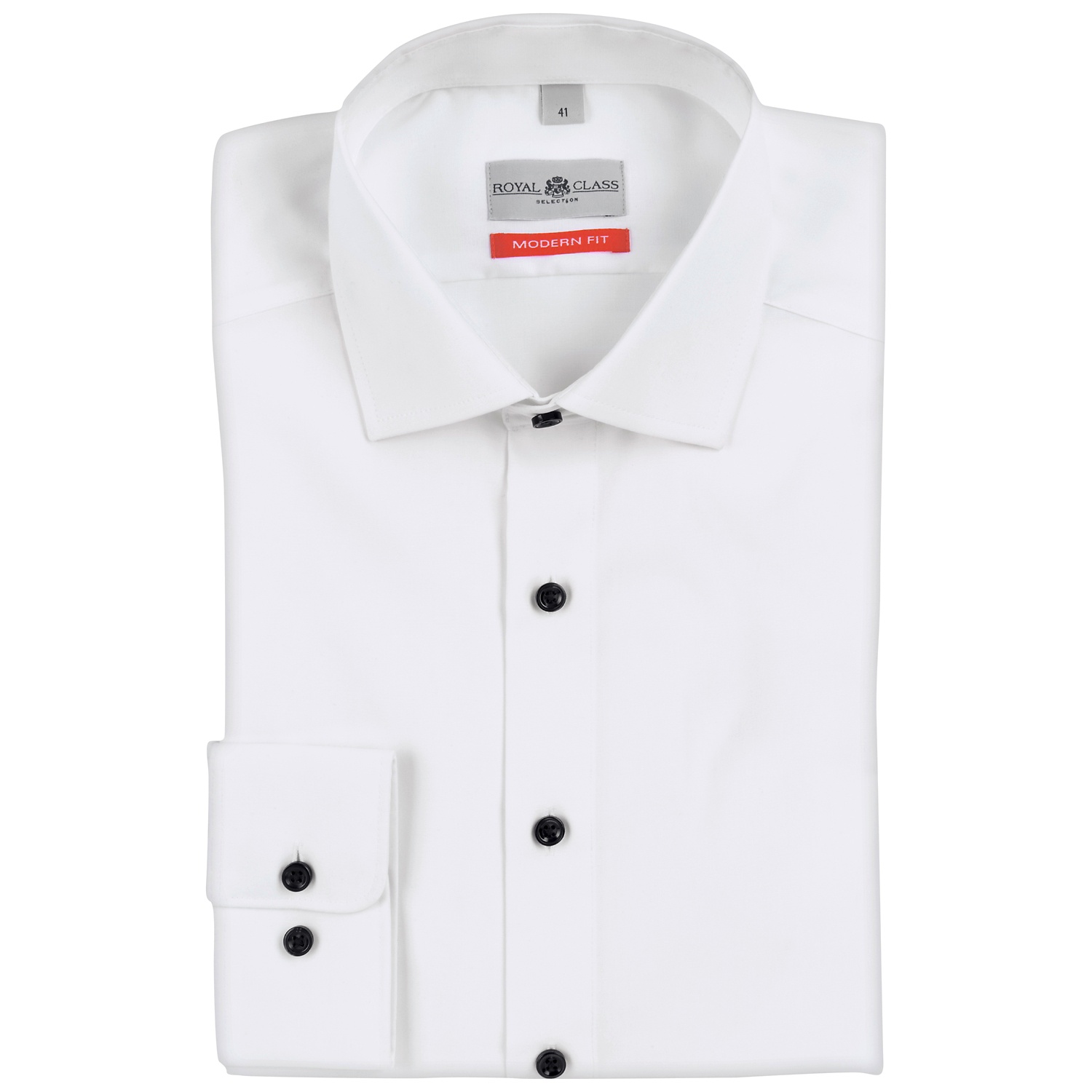 ROYAL CLASS SELECTION Herren Modern Fit Business Hemd, Gr. 42, Weiss