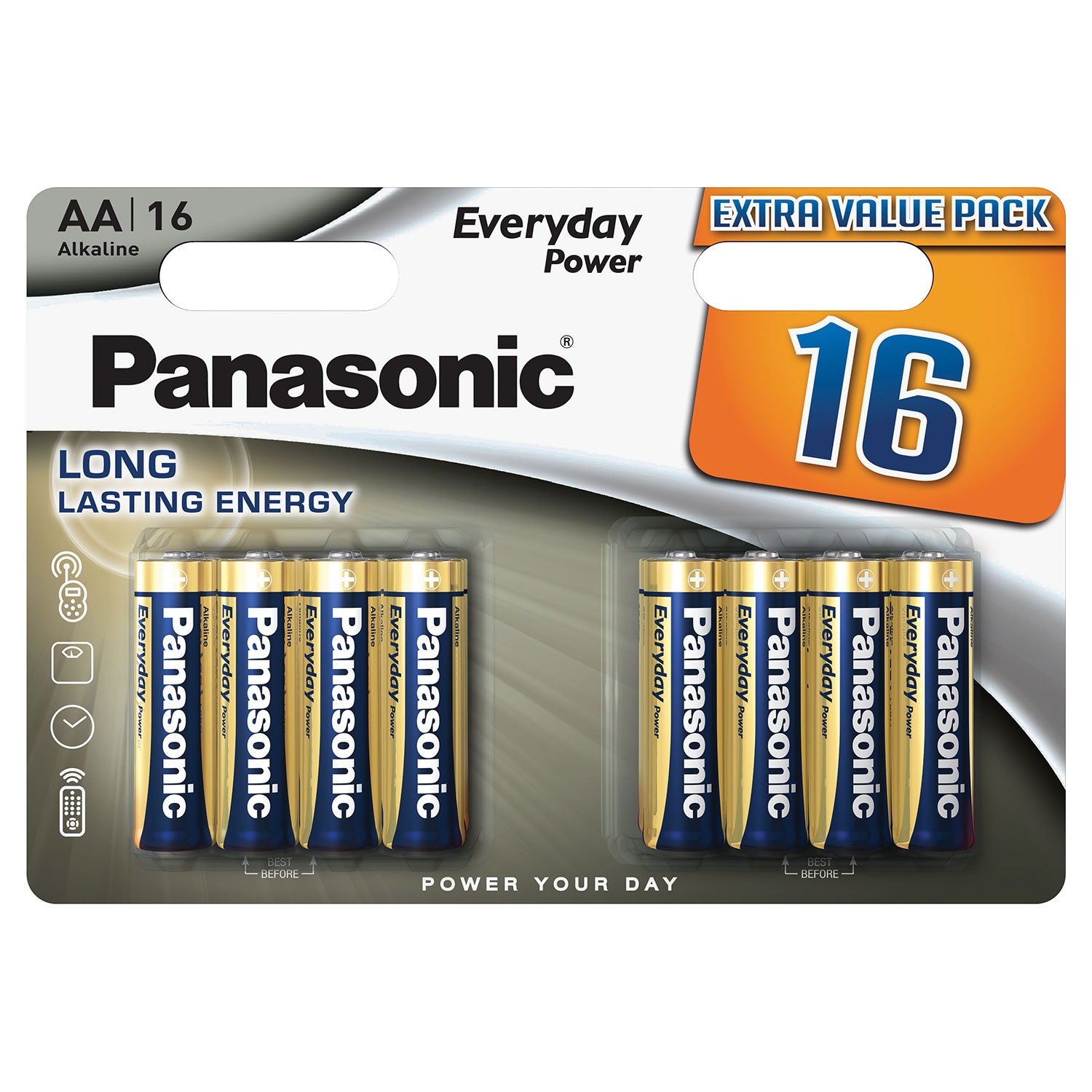 PANASONIC Alkali-Batterien, 16er-Packung