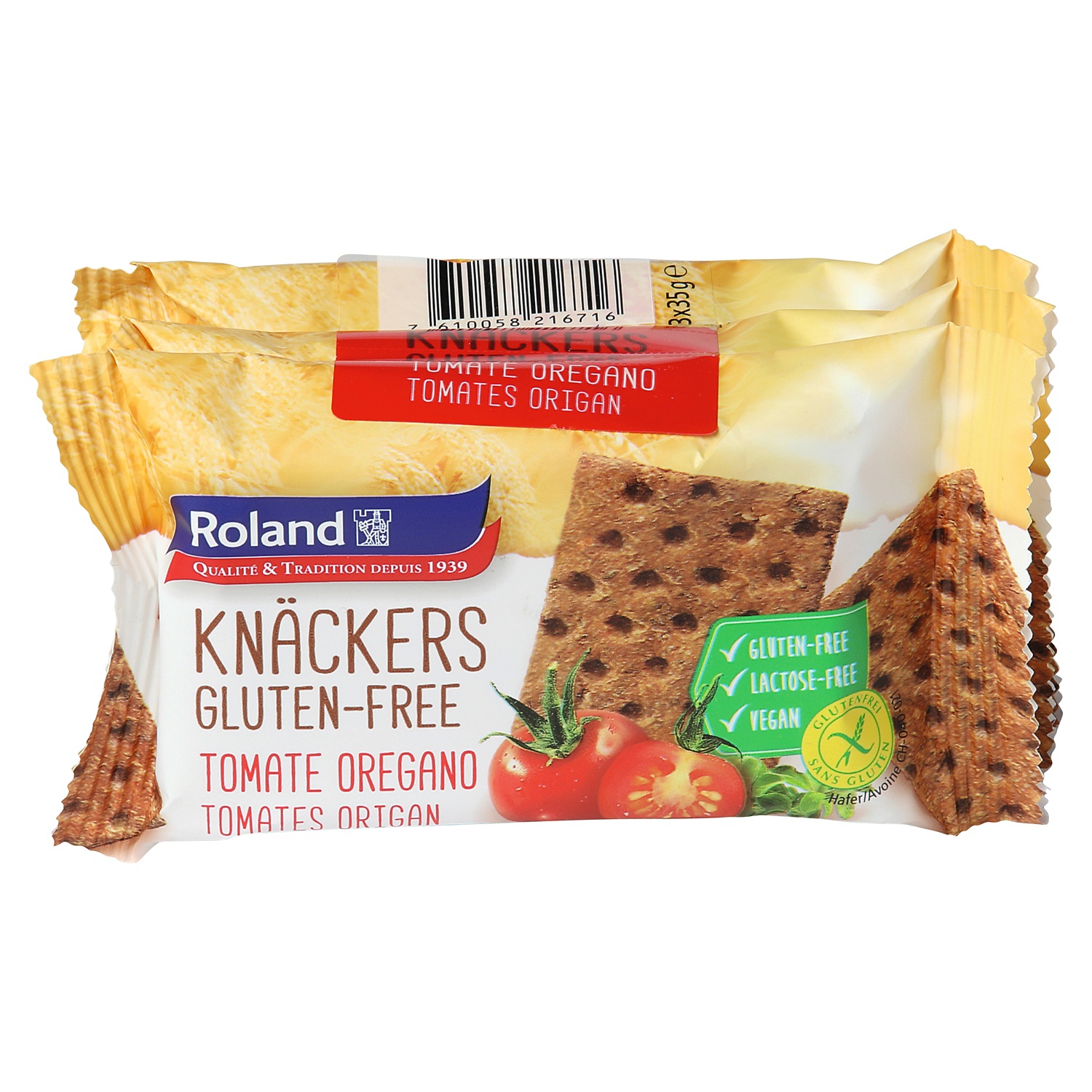 ROLAND Knäckers glutenfrei, Tomate-Oregano
